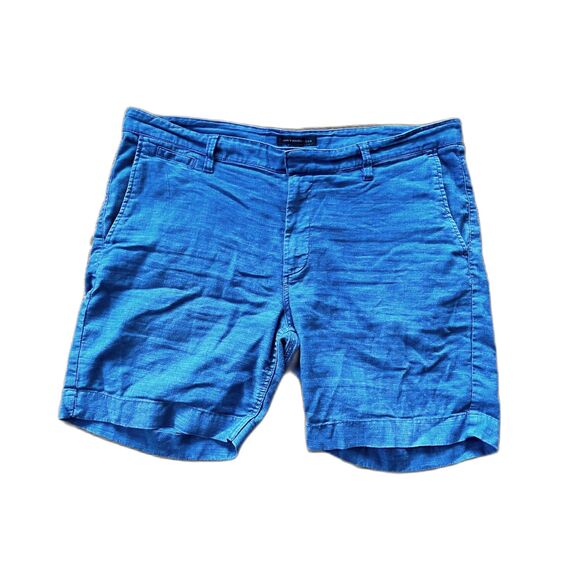 John Varvatos Star USA Blue Chino Linen Relaxed Shorts Mens Size 38 - Picture 2 of 8